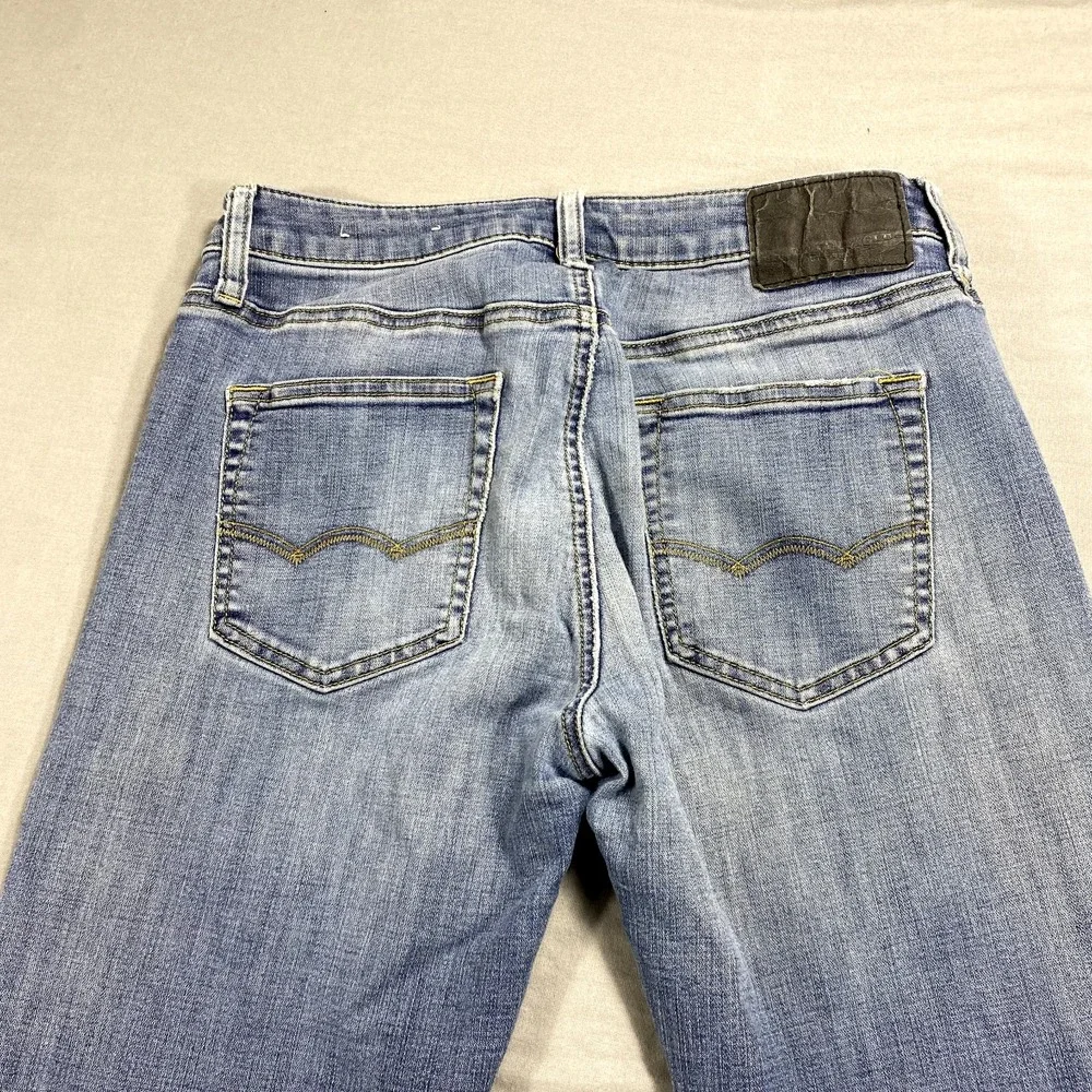 American Eagle Jeans Mens 30x33 Blue Denim Slim Extreme Flex Skinny Distressed ^